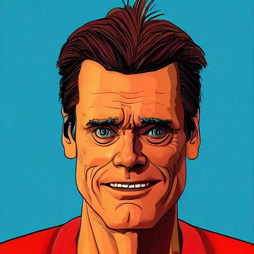 Image similar to “ jim carrey retro minimalist portrait by jean giraud, moebius starwatcher comic, sharp, smooth face, 8 k ”