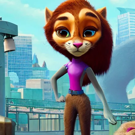 Image similar to a girl panther in zootopia (2016)