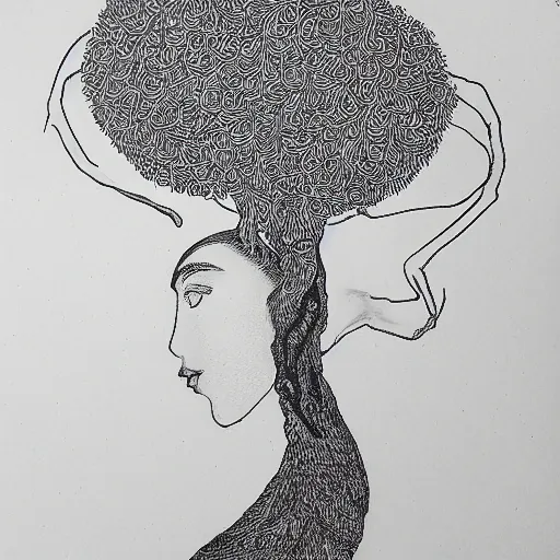 Prompt: An imitation of an Aubrey Beardsley illustration, black pen on paper, by a 5 year old who cant draw for shit