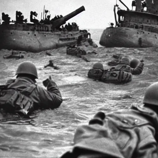 Image similar to the d - day, by robert capa,