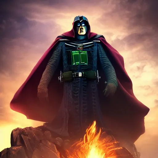 Image similar to doctor doom, 4k realistic photo