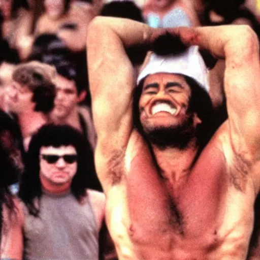 Image similar to hulk performing at woodstock