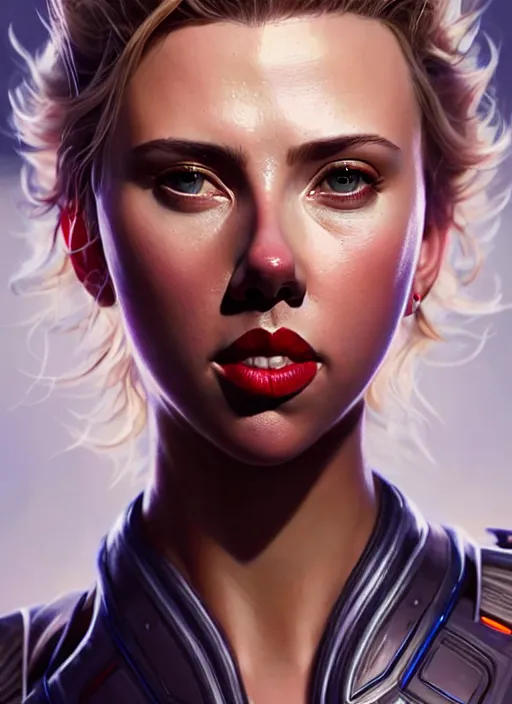 Prompt: portrait of apex legends scarlett johansson, intricate, elegant, glowing lights, highly detailed, digital painting, artstation, glamor pose, concept art, smooth, sharp focus, illustration, art by artgerm and greg rutkowski, artey freytag