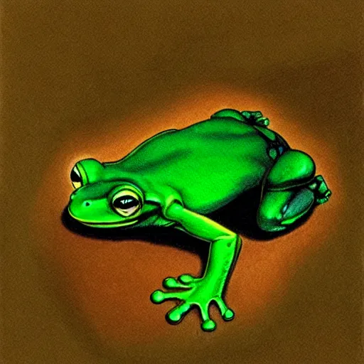 Image similar to green autistic frog by travis charest