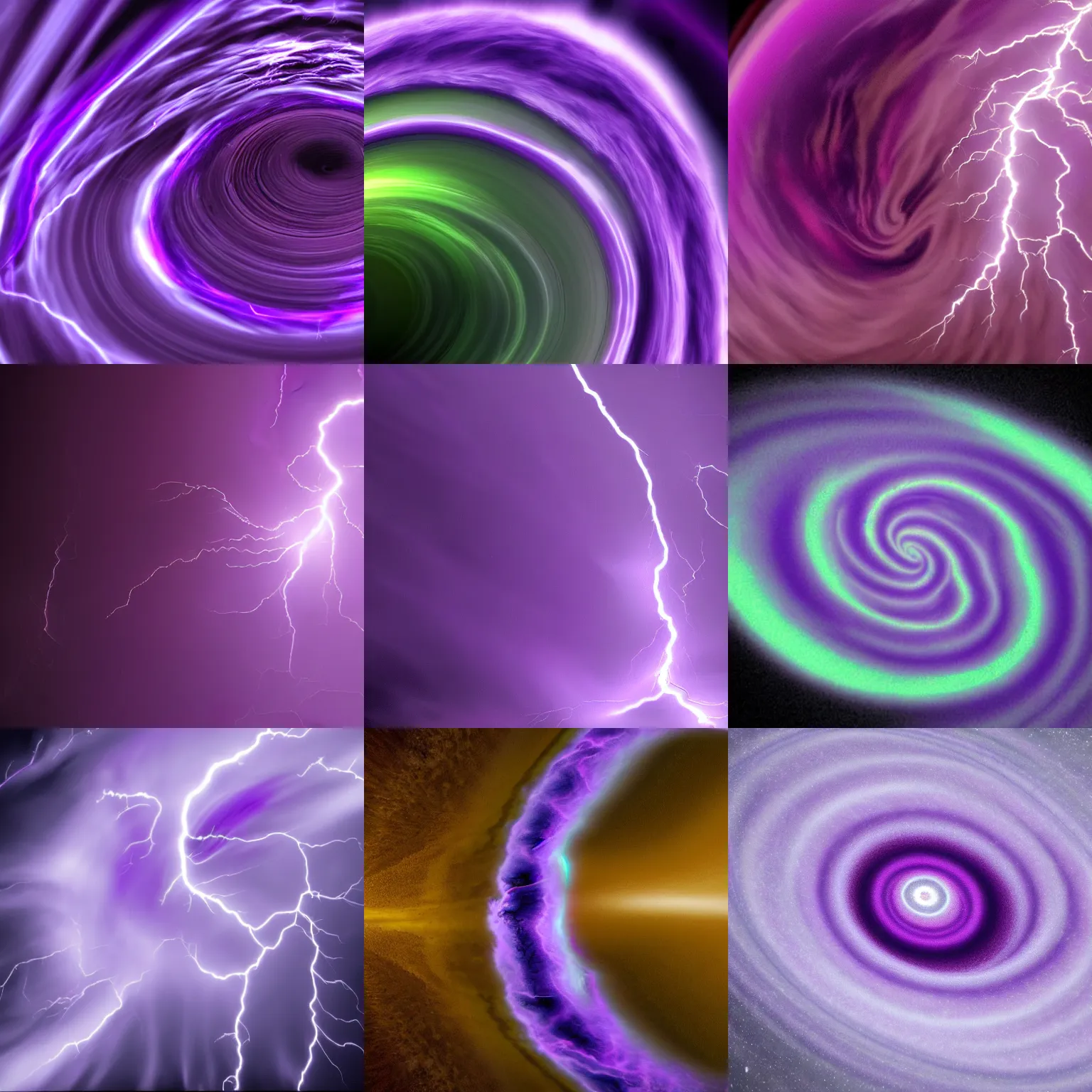 Prompt: purple tornado vortex with lightning 8k art station