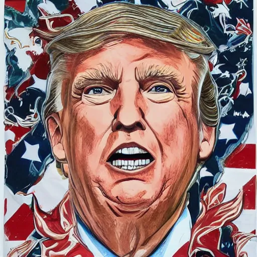 Prompt: Donald Trump, painted by Martine Johanna