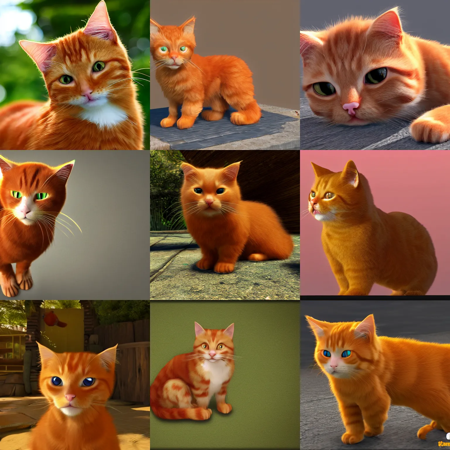 Prompt: ginger cat, unreal engine