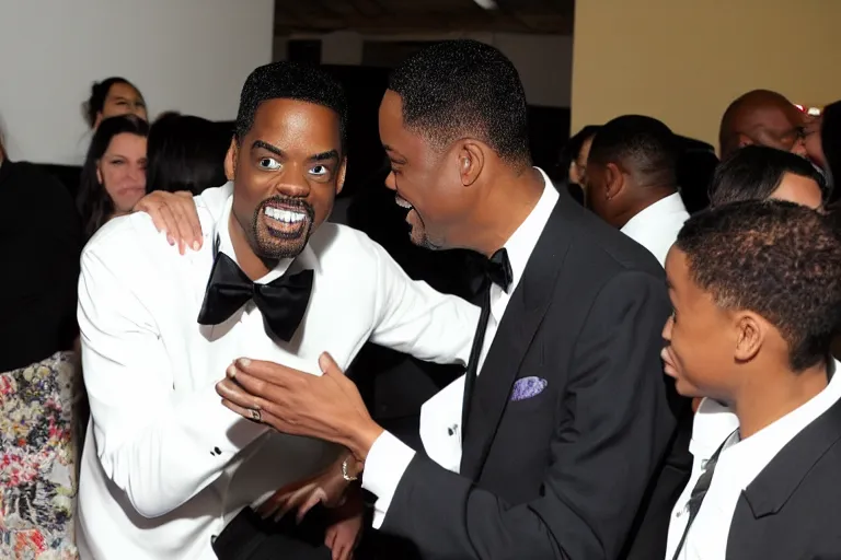 Image similar to chris rock slapping will smith