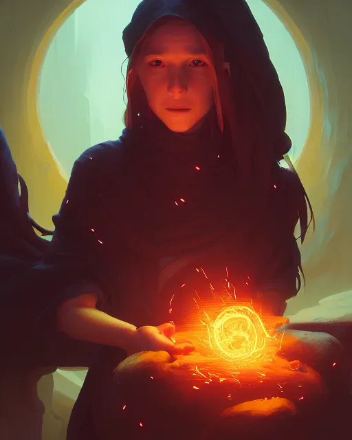 Image similar to highly detailed vfx portrait of a mage casting a blood spell, unreal engine, greg rutkowski, loish, rhads, beeple, makoto shinkai and lois van baarle, ilya kuvshinov, rossdraws, tom bagshaw, alphonse mucha, global illumination, detailed and intricate environment