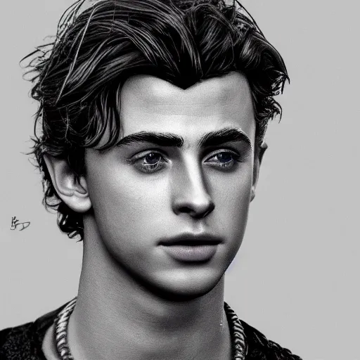 Prompt: Young Chris Hemsworth and Old Timothee Chalamet crossbreed, rendered in 3D by Xie Boli, trending on artstation, 4k, 8k, photorealistic imagery, photorealistic details, intricate, highly detailed