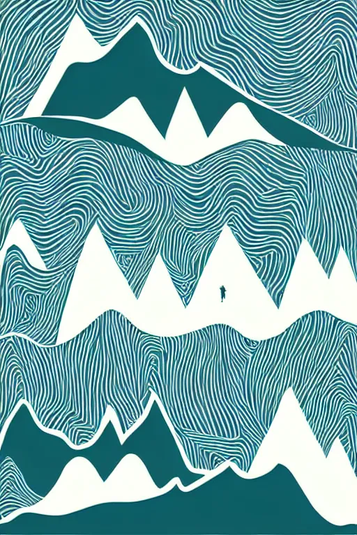 Prompt: minimalist boho style art of large mountains, illustration, vector art