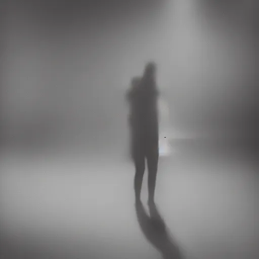 Prompt: an abstract photograph of a lonely male shadowy figure, underwater, motion blur, 35 mm, black-and-white