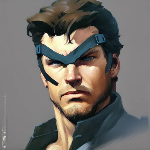 Image similar to greg manchess portrait painting of solid snake as overwatch character, medium shot, asymmetrical, profile picture, organic painting, sunny day, matte painting, bold shapes, hard edges, street art, trending on artstation, by huang guangjian and gil elvgren and sachin teng