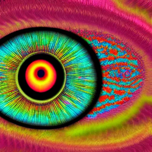 Image similar to a psychedelic eyeball witnessing the birth of time