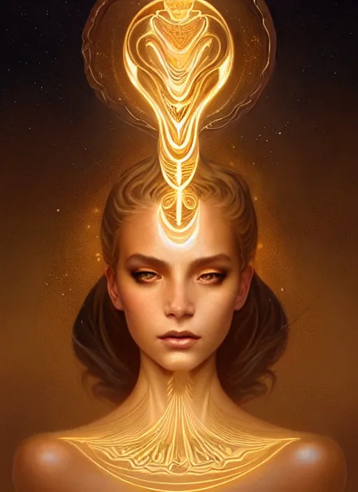 Image similar to a beautiful cinematic female sand goddess, glow golden tatto, galatic shamen with Quantum energy fantasy, fantasy magic, undercut hairstyle, dark light night, intricate, elegant, sharp focus, illustration, highly detailed, digital painting, concept art, matte, art by WLOP and Artgerm and Greg Rutkowski and Alphonse Mucha, masterpiece