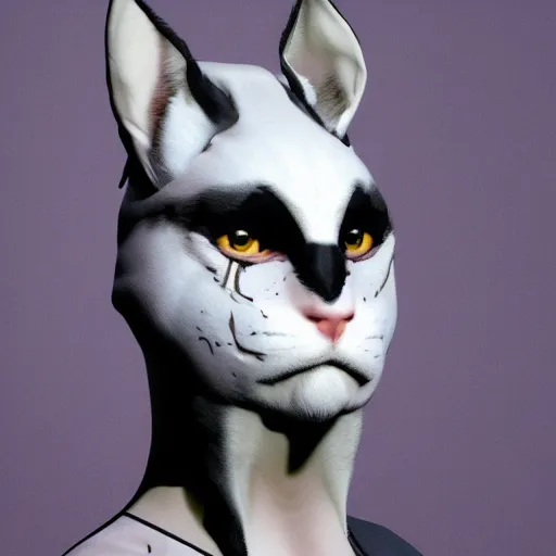 Image similar to Portrait furry ears snout collar neck paws Mummy Wraith wearing a silken leotard ASPCA National Geographic Wikipedia Demiurge pet adoption quill splatterpaint rorschach 4k artstation unreal engine render robert rauschenberg giorgio de chirico greg rutkowski