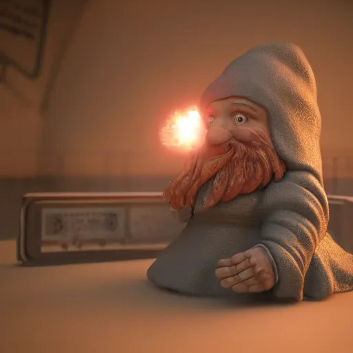 Prompt: A three-dimensional projection of a gnome from four-dimensional dwarf universe, cinematic illustration for Interstellar, the movie, octane render, dynamic lighting