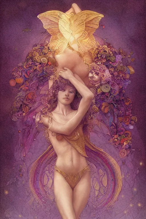 Prompt: a faerie, golden ratio, detailed, rainbowshift, by jean - baptiste monge and maxfield parrish and artgerm