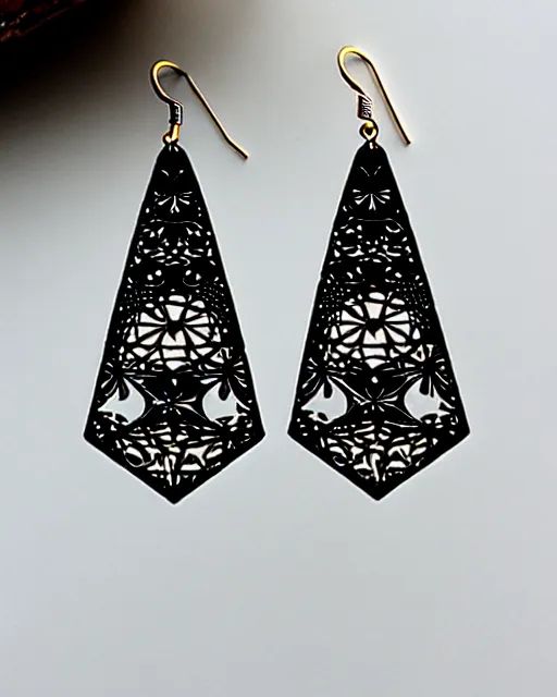 Image similar to beardsley, 2 d lasercut earrings,