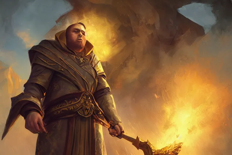 Prompt: saint thomas aquinas hearthstone art style, epic fantasy style art by Craig Mullins, fantasy epic digital art, epic fantasy card game art by Greg Rutkowski
