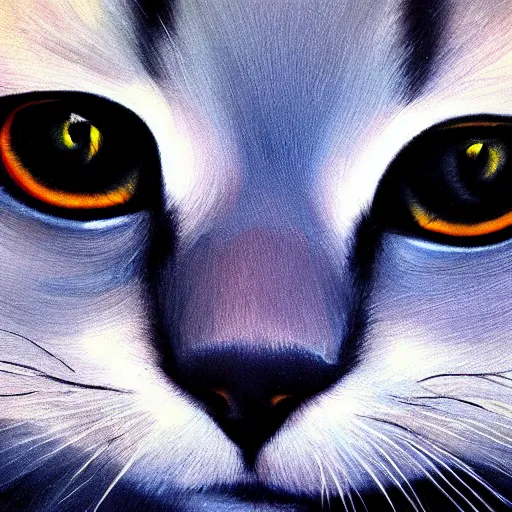 Prompt: phantom cat, oil on canvas, high detail, hyperrealism, photo realistic, masterpiece