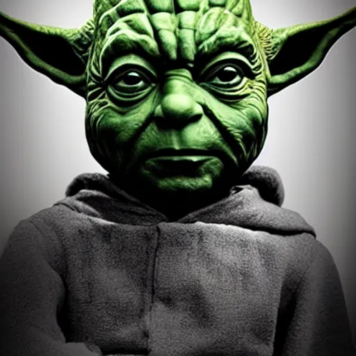 Prompt: Brian Cranston as yoda, photographic, greyscale