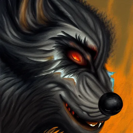 Prompt: a werewolf, illustration, oil paint, thriller atmosphere