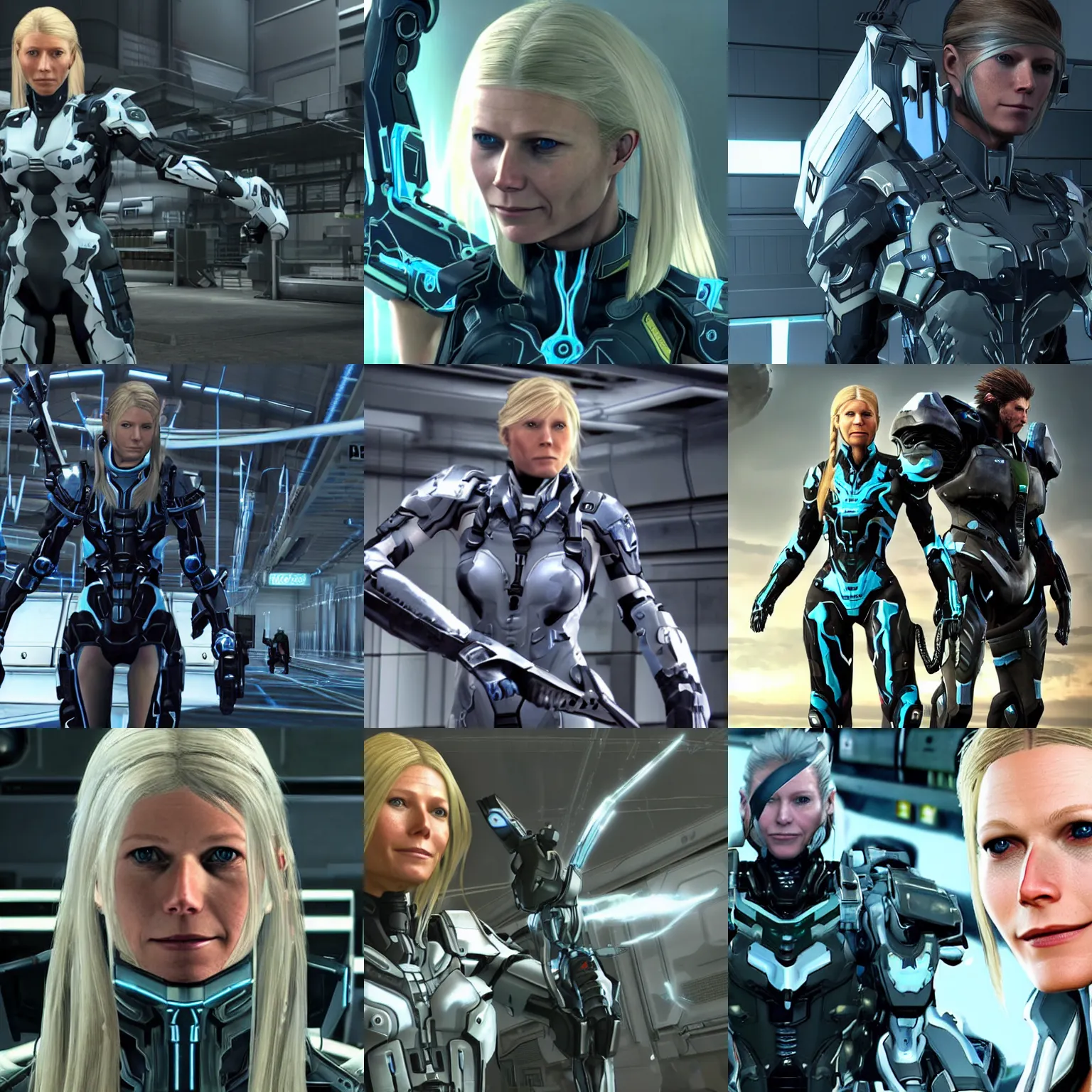 Prompt: gwyneth paltrow playing jetstream sam from metal gear rising : revengeance ( 2 0 1 3 ), cutscene footage, realistic, live - action, 8 k