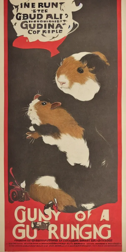 Image similar to a 1 9 1 0 s poster advertising a guinea pig that can sing