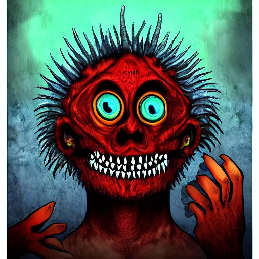 Image similar to a horrifying monster, digital art,