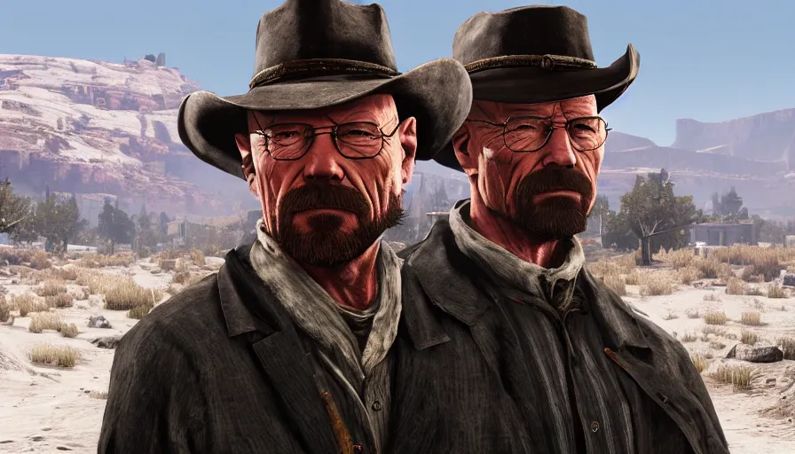 Image similar to Walter White in Red Dead Redemption 2, hyperdetailed, artstation, cgsociety, 8k