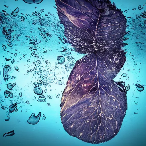 Image similar to seal melted leaf liquephotographs submerged digitalart