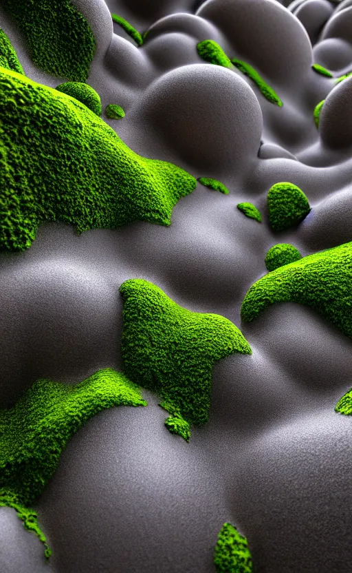 Image similar to highly detailed ultra sharp 3 d render cinematic composition of a smooth ceramic porcelain biomorphic magnolia stone nebula fluid fractal sci - fi surreal architecture landscape, granite, metallic, magnesium, marble, moss and lichen, vincent callebaut composition, mamou - mani, archviz, beautiful lighting, 8 k, unreal engine, hdr,