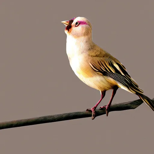 Image similar to extremely detailed cartoon bird looking directly into camera