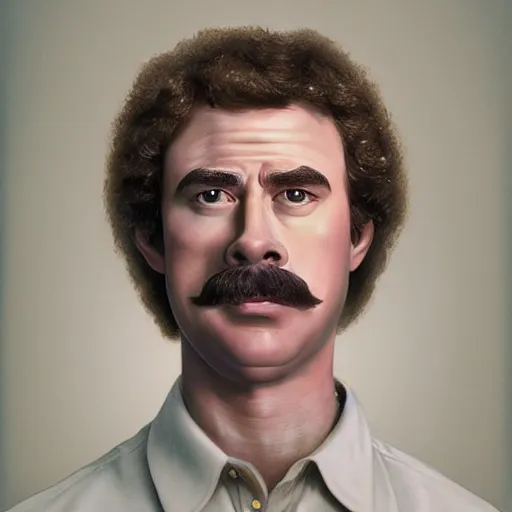 Image similar to film still photo portrait of the lovechild of napoleon dynamite and tom selleck, realistic, hyperrealistic, 8 k resolution, hd quality, very detailed, highly detailed, intricate details, real life, real world, trending on artstation, digital art, really realistic, very realistic, headshot, head in frame, photograph, portrait