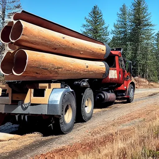 Image similar to a logging truck hauling journals and sketchbooks