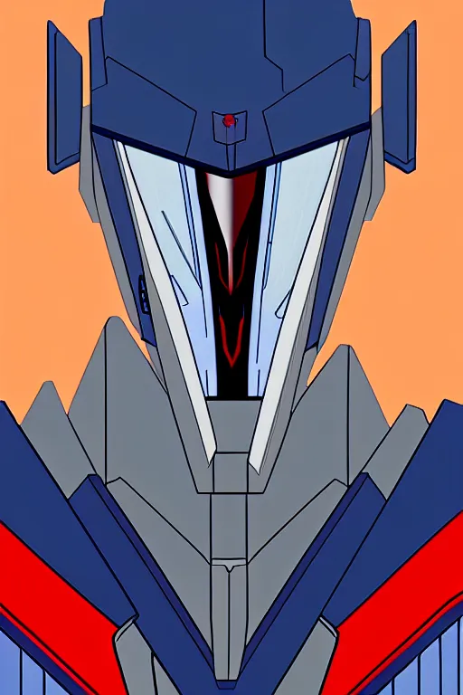 Prompt: a portrait of starscream, in the style of transformers ( 1 9 8 4 ), animated cartoon series, sharp details, toei animation studio, 5 k.