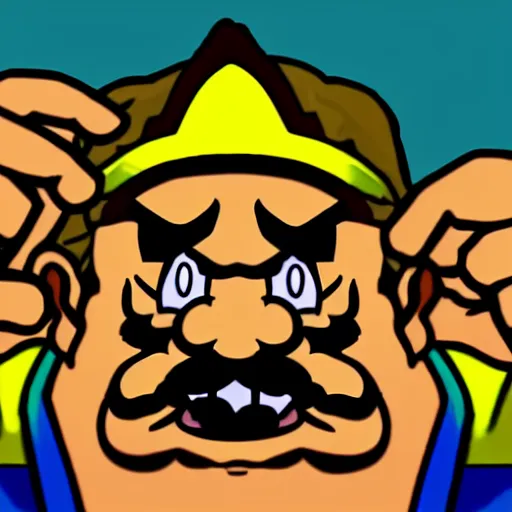 Prompt: wario smoking weed