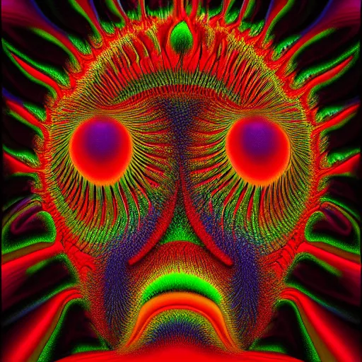 Image similar to Philosophical abstract art. Profile picture. Digital art. 8k resolution. Bald with beard. Mathematical. Fractal. Psychedelic.