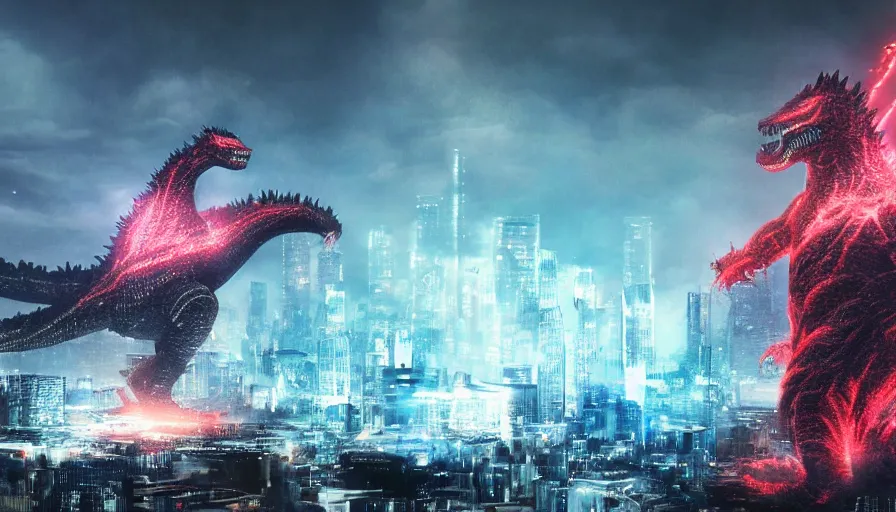 Concept art of Electric Godzilla in Tokyo, | Stable Diffusion | OpenArt