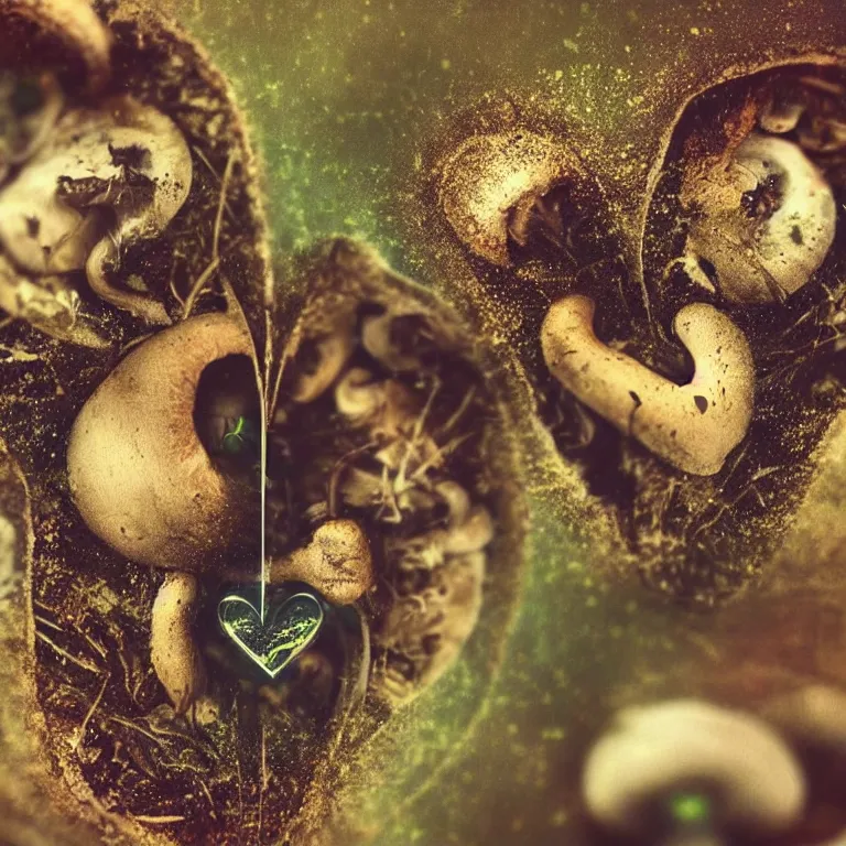 Image similar to double exposure of love, symbols of live, explosion, love is the most relevant theme, love is infinity, love is begin of all, 8 k resolution, artistic mode, artistic, trending on instagram, long exposure, love art, serious, fantasy and dreams vibes, mushrooms style and macro style, spawn, spruce vibes