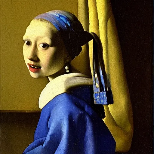 Prompt: high quality high detail painting by johannes vermeer, portrait of a girl in the street, hd, photorealistic lighting