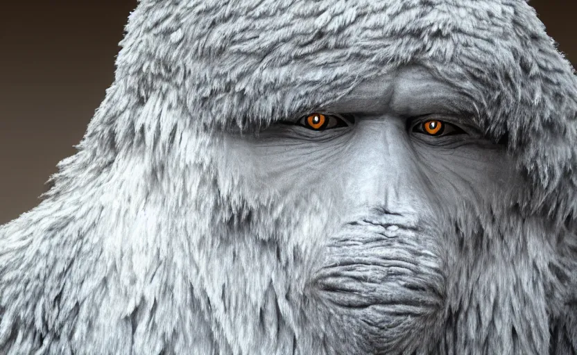 Image similar to hyperrealistic photograph of a yeti