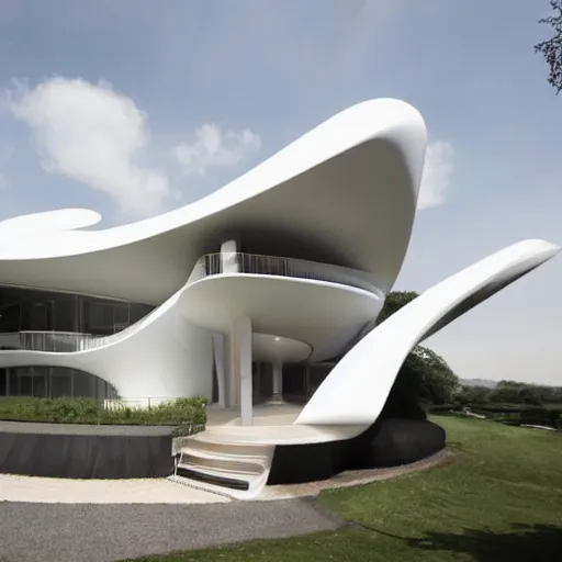 Image similar to house designed by zaha hadid