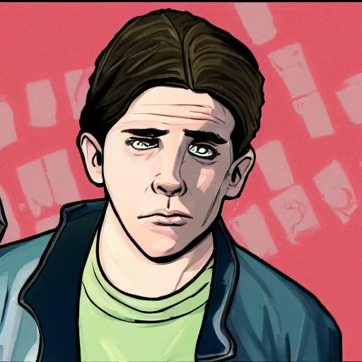 Prompt: john bender from the breakfast club as a gta character