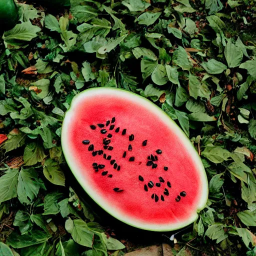 Prompt: photo of watermelon that fall and hit ground from ten thousand feet