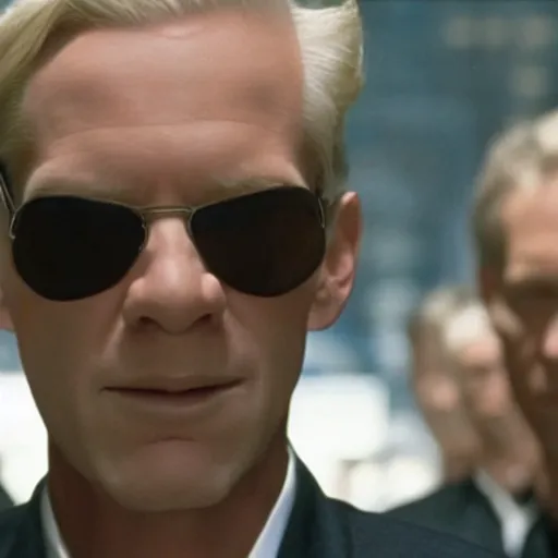 Image similar to A still of Donald Trump in the Matrix,realistic