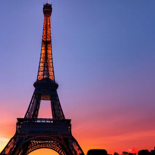 Prompt: photo of the eiffel tower at sunset with chinese tourists everywhere - chinese writing signs on tower - comic book style