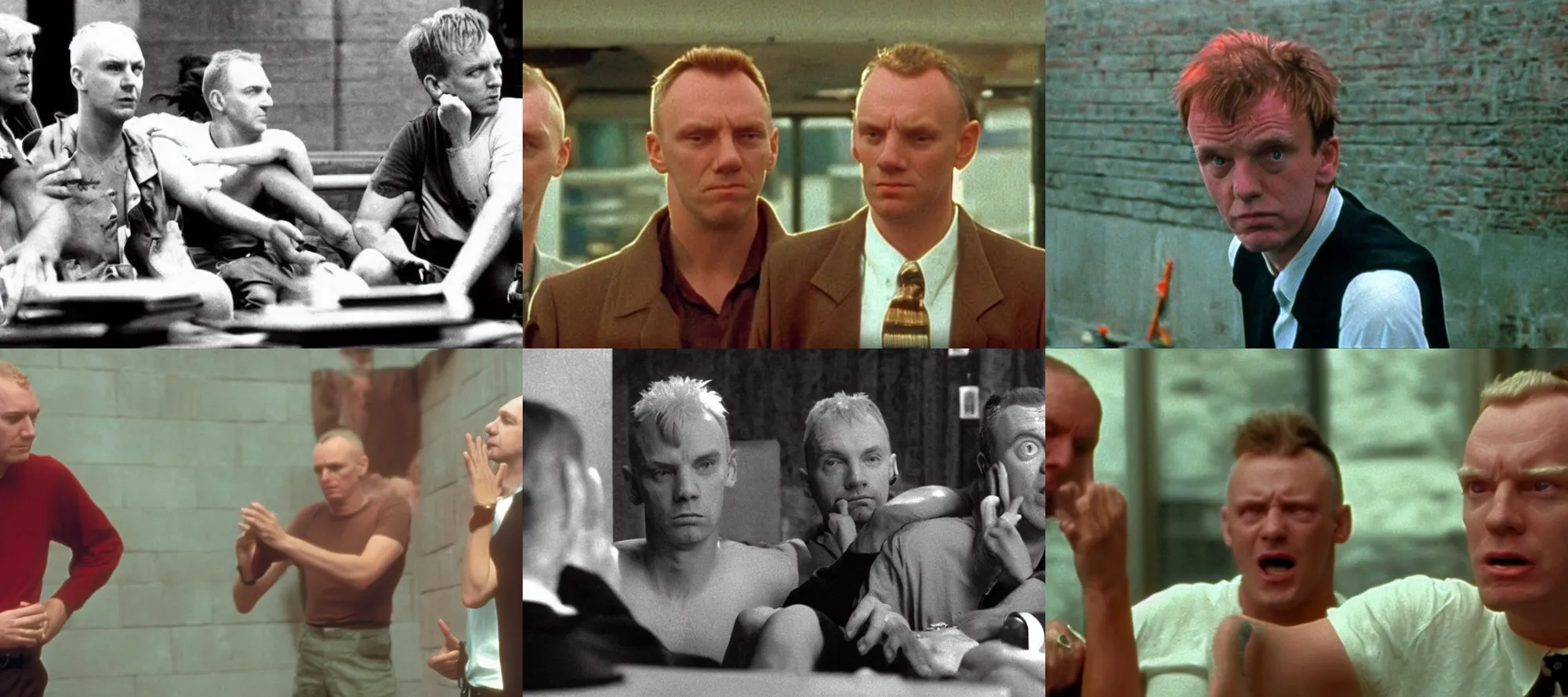 Prompt: trump hallucinating in the movie trainspotting 1 9 9 6