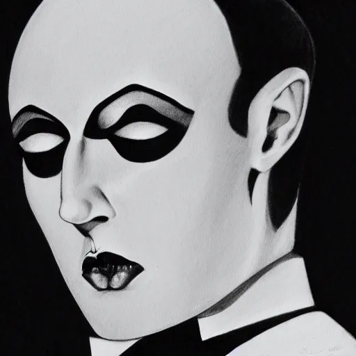 Prompt: pencil illustration of Klaus nomi highly detailed, cinematic,